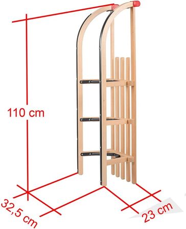 Дерев'яні санки 110 см санки для снігу спинка санок тягнеться мотузкою спинка (стандартні санки 110 см зі спинкою сидіння)