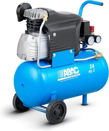 Повітряний компресор ABAC POLE POSITION L20, 24-літровий повітряний компресор, подвійний манометр, макс. тиск 10 бар, впорскування