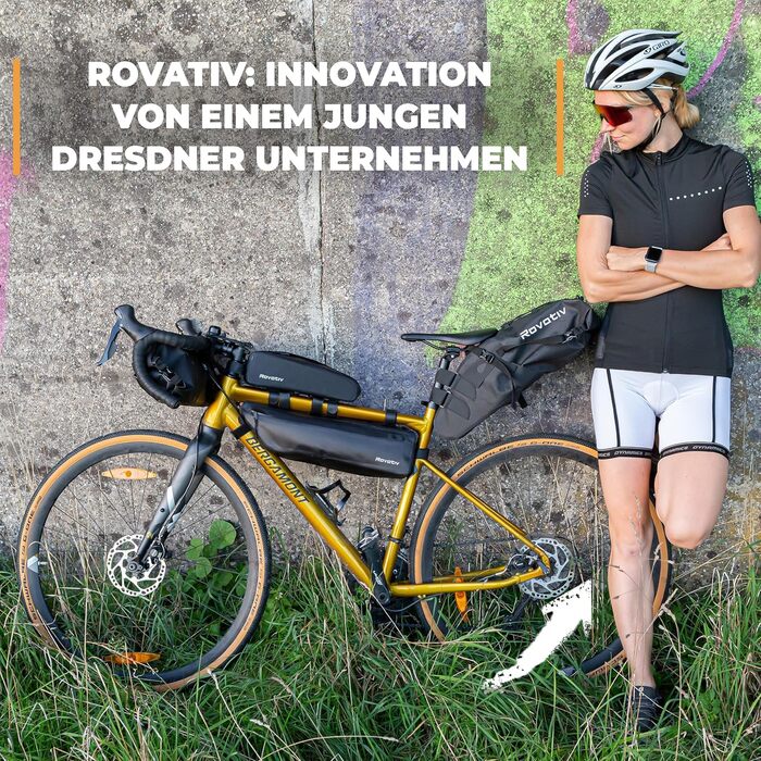 Сумка для рами Rovativ Bikepacking 46 см 100 водонепроникна - Велосипедна сумка для гравійних велосипедів та ультрасайклінгу 3,5 л 46 см