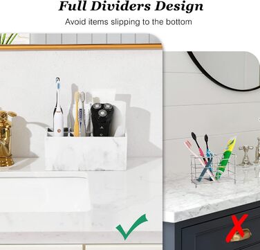 Тримач для зубних щіток із смоли Luxspire, 5 відділень для зубних щіток Ручна робота Тримач для електричної зубної щітки Зубна пас