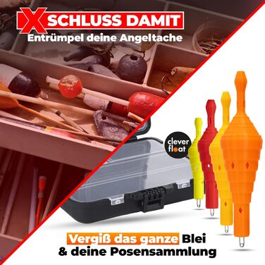 Комплект поплавців без повідця Поплавці з системою AirControl Рибальські поплавці з регульованим опором клювання Рибальські аксесуари, Поплавковий лов форелі, щуки та коропа VarioSet-E