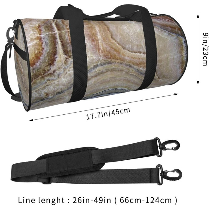 Сумка-реізеташ Onyx Stone, кругла, великої місткості, легка та міцна, ідеальний подарунок для походів, відпустки, ділових поїздок та іншого, камінь Onyx, блідо-блакитний колір, універсальний розмір