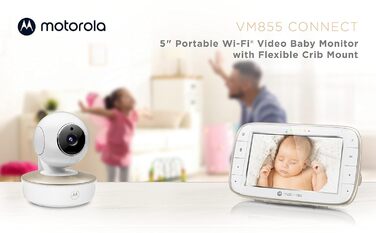 Із додатком Motorola Nursery та 5-дюймовим батьківським блоком - нічне бачення, температура та двосторонній зв&39язок Білий/золоти