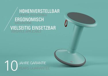 Ергономічний стілець з поворотним ефектом - регульований по висоті - стілець з неслизькою основою та захистом від перекидання - оф