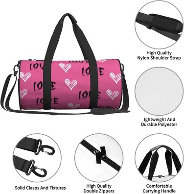 Сумка-дорожня чоловіча Sketch Hearts Love, до Дня Святого Валентина, для вікендів, подорожей, спорту, спортивна сумка