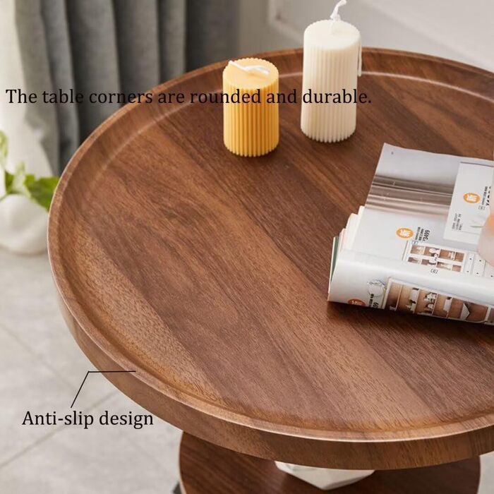 С-подібний журнальний столик, круглий дерев&39яний журнальний столик, круглий журнальний столик, столик для вітальні, маленький столик з подвійною полицею, столик для дивана, сучасний мобільний журнальний столик, маленький журнальний столик для дивана та 