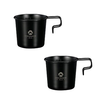 Набір з 2 предметів Campingmoon BKS-190-2P з нержавіючої сталі 304, малий, 210 мл, чорний