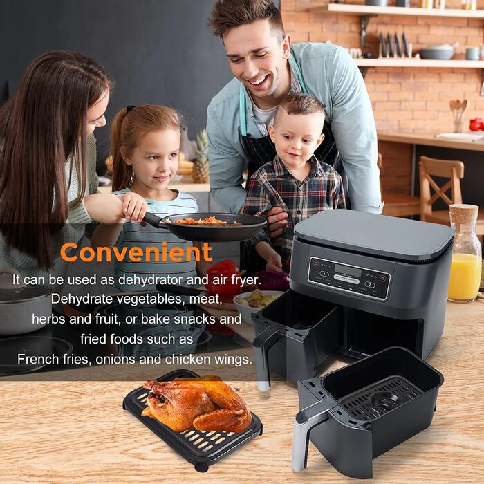 Запасні частини для фритюрниці Ninja Foodi DualZone, аксесуари для харчової фритюрниці 2 шт. Сковорода для гриля Тарілка для хрусткої скоринки Решітка для Ninja DZ090 DZ090 DZ201 DZ100 Аерофритюрниця, можна мити в посудомийній машині