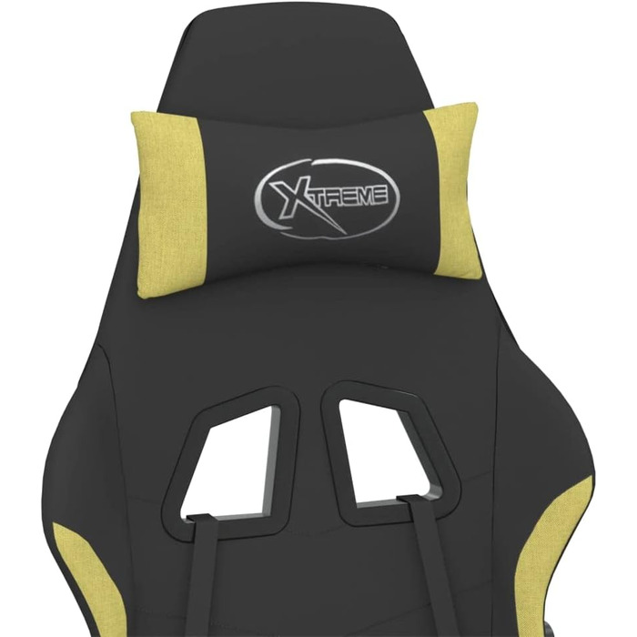 Геймерське крісло, чорне та світло-зелене, виготовлене з тканини та металу