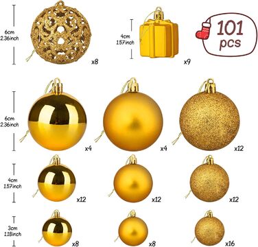 Набір ялинкових кульок зі 105 предметів Homewit