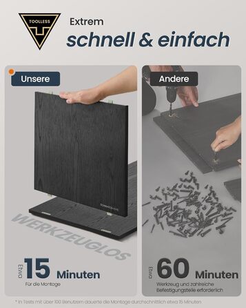 Сервант, надшвидке складання без інструментів, технологія без інструментів, шафа для зберігання у вітальні, тумба під телевізор зі світлодіодним підсвічуванням, регульовані полиці, сучасний, чорний BBK372B01 Натуральний горіх Чорне ебенове дерево