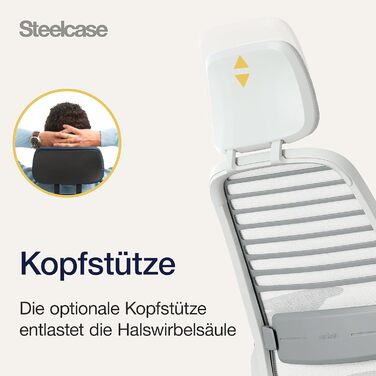 Ергономічне офісне крісло Steelcase серії 1 з поперековою опорою LiveBack, підлокітниками 4D, регульованим підголівником Truffle, 66 x 64 x 112 Truffle з підголівником