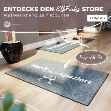 Килимок для дверей 40x60 см HerWEINspaziert Миється та нековзний Для внутрішніх та критих зовнішніх приміщень Веселий килимок для дверей сірого кольору Ідеально підходить як килимок для уловлювання бруду та входу 02 Herweinspaziert 60 x 40 см