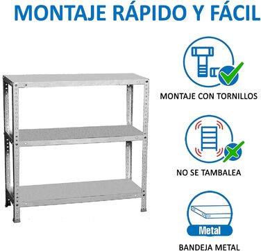 Стелаж Simon Rack для важких умов експлуатації, 1000x800x300 мм, вантажопідйомність до 100 кг, 3 регульовані полиці, підвальний стелаж, стелаж для зберігання, оцинкований - Comfort Galvanized 1000x800x300