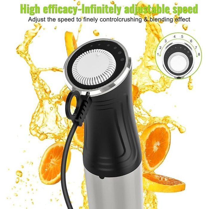 Набір ручних блендерів NWOUIIAY 1200 Вт 6 в 1 Ручний блендер Ручний блендер Електричний відповідний подрібнювач, блендер для подрібнення, подрібнення, перемішування, змішування та подрібнення льоду