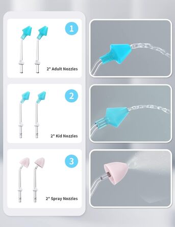 Система зрошення носа, бездротовий апарат для зрошення носа для полегшення проблем з носовими пазухами та догляду за носом, електричний неті-пот з 6 насадками та 40 пакетиками солі 300