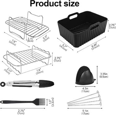 Аксесуари для фритюрниці Pyrrhonian - Аксесуари для фритюрниці Ninja Foodi AF400EU AF300EU 9.5L та інших двозонних фритюрниць, без BPA, аксесуари для фритюрниці Ninja, аксесуари для фритюрниці