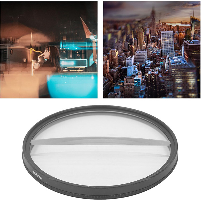 Фільтр спеціальних ефектів, розділений діоптрійний фільтр центрального поля, розділений діоптрійний фільтр із подвійним склом, центральний фільтр масштабування розмиття для дзеркальних дзеркальних фотоапаратів (82 мм)