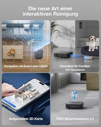 Робот-пилосос ECOVACS DEEBOT X2 Combo з функцією миття підлоги 8700 Па з ручним пилососом, подвійне автоматичне спорожнення, систе