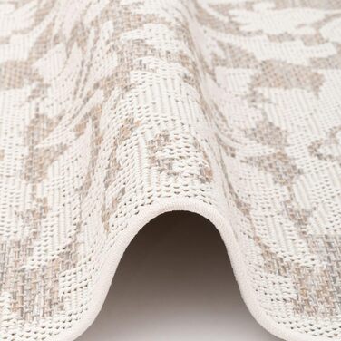 Сучасний килим плоского плетіння Оттава Сучасний дизайн Стійкий до атмосферних впливів, легко чиститься 80 х 150 см Бежеве бароко