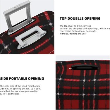 Чохол для багажу BAFAFA в червоно-чорну клітинку, захисний чохол для валізи, еластичний протиподряпинний пилозахисний чохол для подорожей, чорний, розмір 80