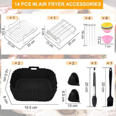 Аксесуари для фритюрниці ARNTY Dual Zone із силіконовою формою підходять для аксесуарів Ninja Foodi AF300EU, AF400EU, Innsky, Princess Dual Аксесуари для фритюрниці 7.6 л-9.5 л