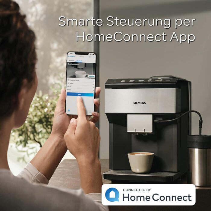 Повністю автоматична кавоварка Siemens EQ500 classic TP516DX3, управління додатком, багато кавових делікатесів, піноутворювач, функція подвійної чашки, автоматична. Очищення парою, 1500 Вт, нержавіюча сталь/рояльний лак чорний Система молочних шлангів чор