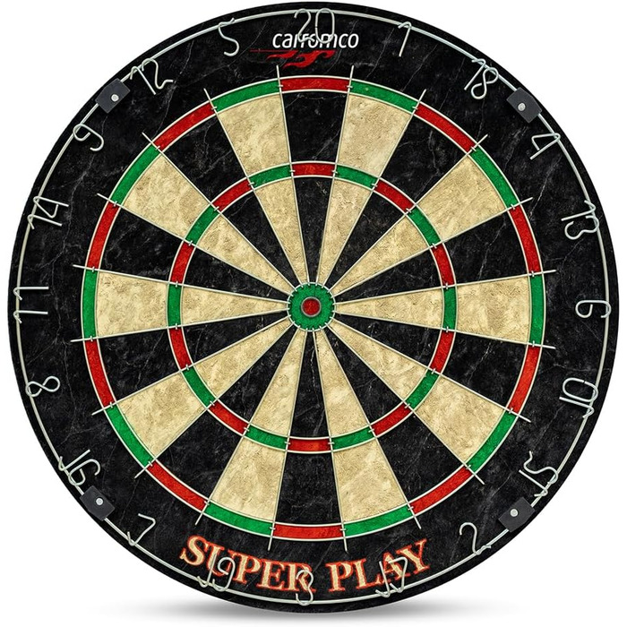 Мішень для дартсу Carromco Superplay, сталевий дартс, сизалевий дартс з 3 сталевими та 3 м&39якими дартс, міцне металеве кільце з номером, стріли для дартсу, набір дартс, гра в дартс, турнірний розмір
