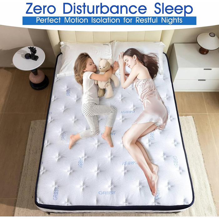 Матрац H4, гібридний матрац з пружинним ядром у формі кишенькової тканини та 7-зонною підтримкою, піна з ефектом пам&39яті ергономічний комфорт та ізоляція рухів, сертифікований Oeko-TEX та CertiPUR-US, 160x200x22 см