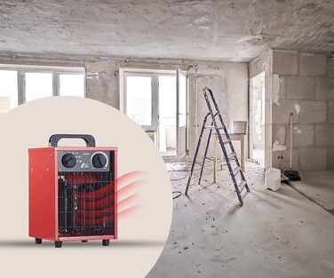 Обігрівач для будівельного майданчика AGT Професійний промисловий електричний обігрівач потужністю 3000 Вт та 3 режимами нагріву (обігрівач для будівельного майданчика, майстерні 230 В, електричний будівельний обігрівач) 1 пристрій, 3000 Вт та 3 режими на