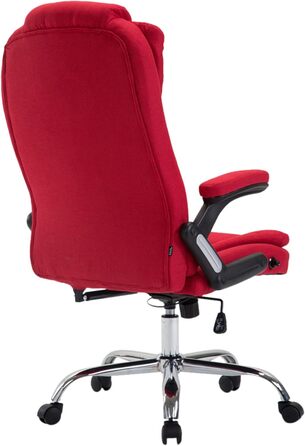 Крісло керівника CLP XXL Thor з тканинною оббивкою, максимальне навантаження 150 кг, офісне крісло з підлокітниками, регульована висота, обертове крісло з товстою оббивкою, колір червоний