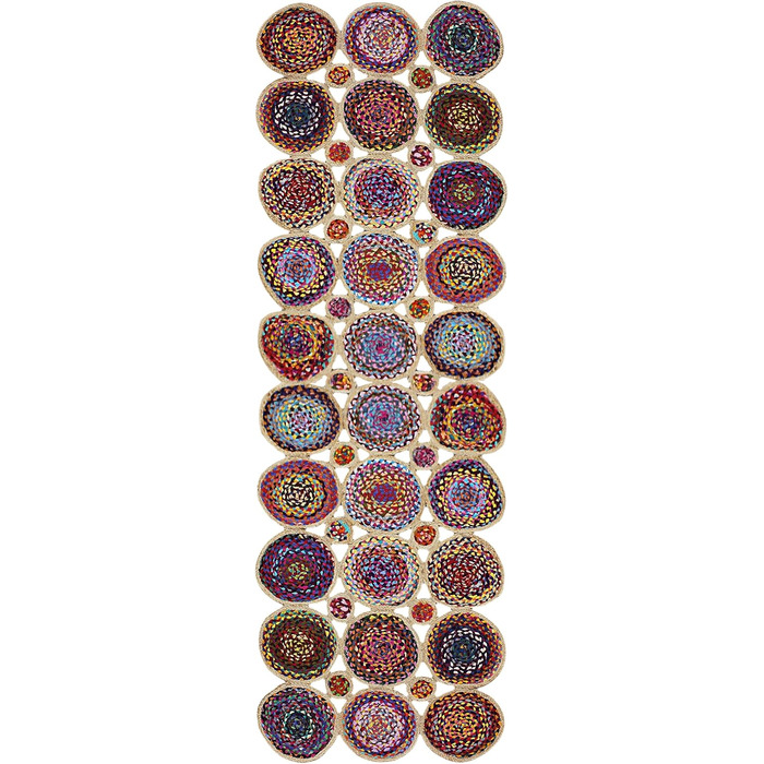 Килимок CASAVANI Cape Code Collection - 10,2 x 30,5 см, різнокольоровий, бавовна та джут чінді, геометричний килим кілім, для прим