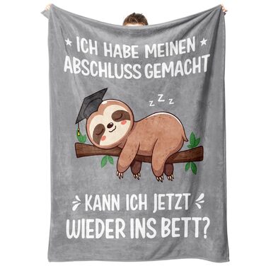 Подарунок на ступінь бакалавра, подарунки на випускний у середній школі, подарунок на ступінь магістра - м&39які подарунки-ковдри для успішного складання іспитів, подарунок на докторат, лінивець з ступенем, сірий, 50&39 x 60&39