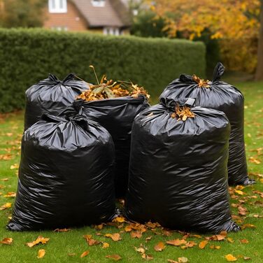 Міцні сміттєві мішки Babylonplast 120 л (80 шт. ) чорного кольору Міцні сміттєві мішки Міцні сміттєві мішки, стійкі до розривів 70110 см Перероблювані та екологічно чисті Мішки для будівельних відходів 70 мкм/Тип 100