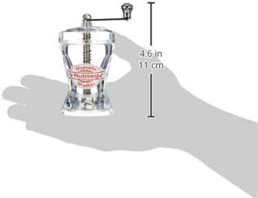 Акрилова шліфувальна машина для подрібнення та зберігання цілого мускатного горіха. Висота 10 см, 277130