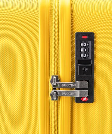 Валіза Puccini Bali, жорсткий корпус, середній розмір, жовтий колір (6)
