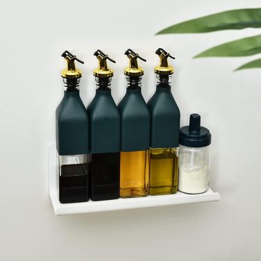 Полиця настінна Toski без свердління, полиця настінна акрилова 2 шт. и, плаваюча полиця біла 30см, кухонна полиця підвісна для при