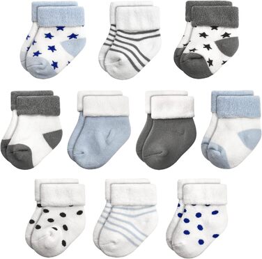 Унісекс дитячі шкарпетки з бавовняної махрової тканини, 10 пар, шкарпетки для новонароджених хлопчиків та дівчаток від 0 до 6 місяців, 1-3 роки, товсті зимові шкарпетки для малюків від 0 до 6 місяців, сині