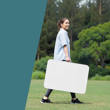 Стіл для кемпінгу Relaxdays, складний бічний столик, HBT 68,5 x 80 x 60 см, кемпінг та пікнік, складний стіл з алюмінію, білий