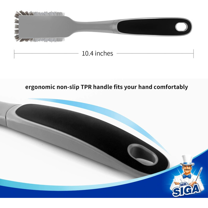 Щітка для миття посуду MR.SIGA з нековзною ручкою Вбудований скребок, щітка для миття сковорідок, каструль і сковорідок, чищення р