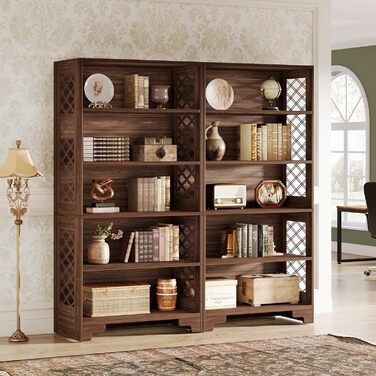 Книжкова полиця Tribesigns, вінтажна окремостояча полиця заввишки 180 см, 6-ярусна дерев&39яна книжкова полиця з відкритими полицями, для вітальні, домашнього офісу, промисловий дизайн, вінтажно-коричневий колір