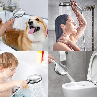 Лійка для душу високого тиску з 10 режимами, водозберігаюча душова лійка, лійка для підвищення тиску води, потужний струмінь для очищення ванни, плитки, домашніх тварин. Лійка для душу (10 режимів)