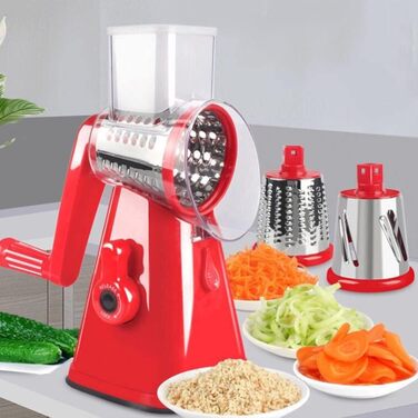 Терка для овочевого сиру GERALD, ротаційний подрібнювач, ручний подрібнювач салату Ручна багатоцільова терка 2 леза C