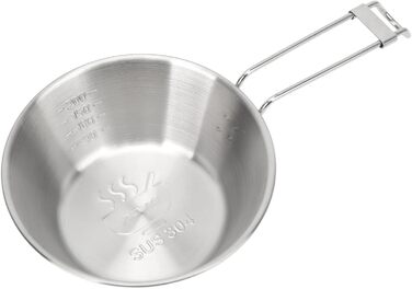 Набір посуду для кемпінгу Alomejor, 4-предметний набір мисок з нержавіючої сталі 304 зі складними ручками для активного відпочинку та походів, 12 x 4,5 см