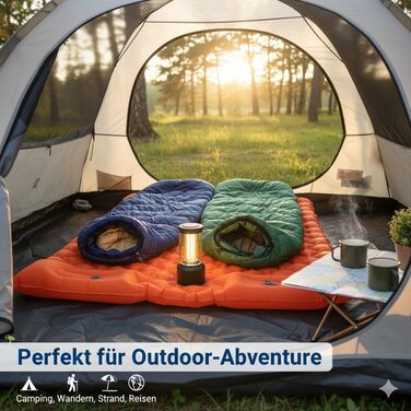 Килимок для сну для 2 осіб, надувний матрац для кемпінгу товщиною 10 см з вбудованим ножним насосом та подушкою, надлегкий килимок для сну 195x130 см, надувний матрац для намету, походів, пляжу та подорожей