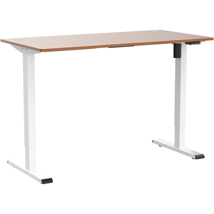 Стіл FlexiSpot з регульованою висотою Basic з організацією кабелів, гачками та цільною стільницею, ергономічний стіл для домашнього офісу, офісний стіл (120x60 см, клен) 120 x 60 см клен біла рама