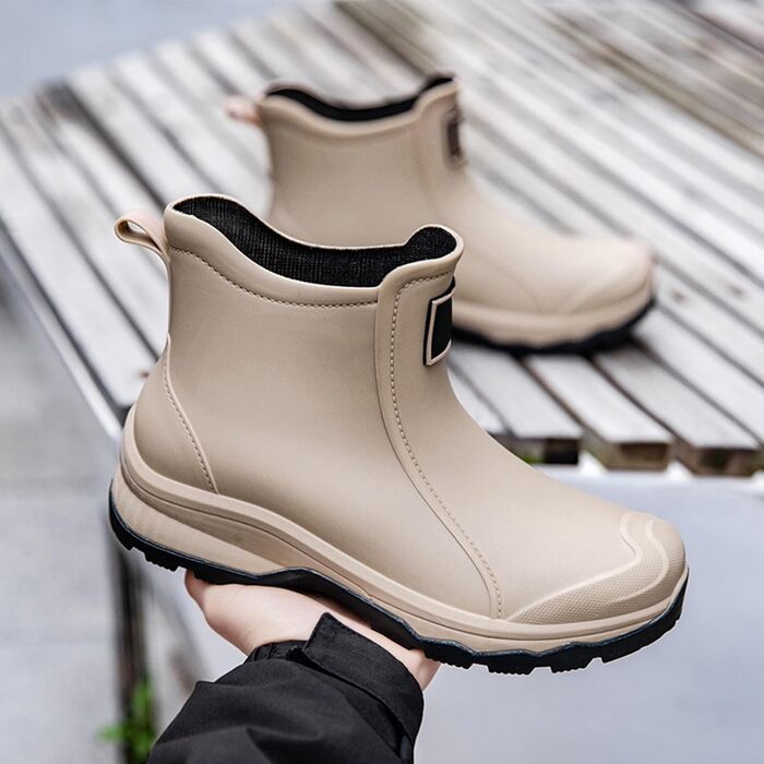 Чоловічі гумові чоботи, водне взуття, гумове взуття з верхнім одягом, студентський повсякденний одяг, все для роботи на свіжому повітрі, риболовлі, миття автомобіля, кухні, не бахіли, гумові гумові чоботи, високе взуття, чоловічі, сірі, 39 1/3 EU