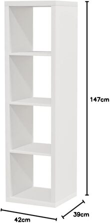 Полиця, книжкова шафа, настінна полиця, перегородка для кімнати Ikea Kallax білого кольору (42 x 147 см)