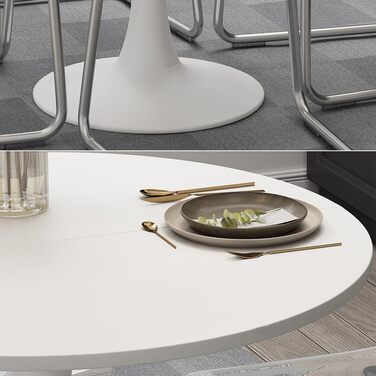 Обідній стіл Vicco Carl, білий, 80 x 80 см