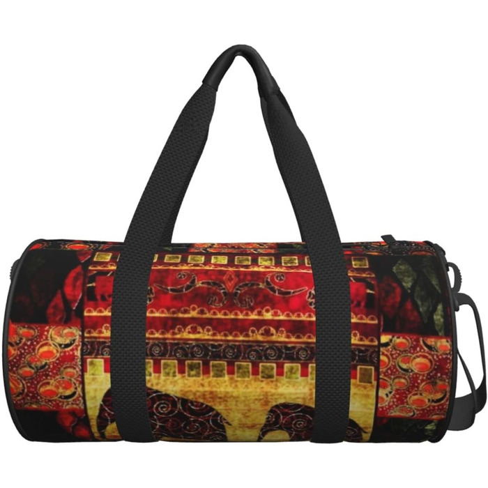 Дорожня сумка-циліндр з африканським слоном, спортивна сумка-печворк для чоловіків та жінок, сумка-мішок, спортивна сумка
